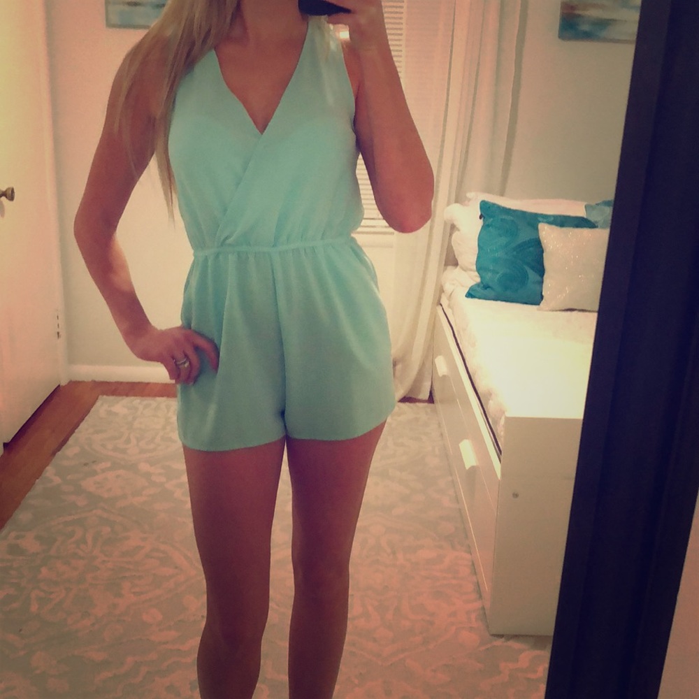 Aqua blue romper👗 - Picture 1 of 4